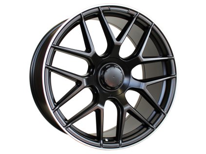 Alu kola Racing Line B5318, 20x8.5 5x112 ET38, Černá matná + leštěný límec (zátěžová)