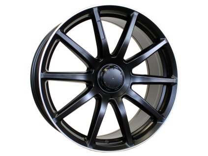 Alu kola Racing Line BK913, 20x8.5 5x112 ET38, Černá matná + leštěný límec