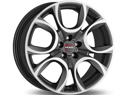 Alu kola MAK TORINO, 17x7.5 5x98 ET35, šedivá matná + leštění