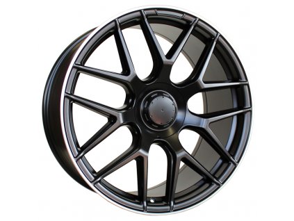 Alu kola Racing Line B5318, 22x10 5x130 ET36, Černá matná + leštěný límec