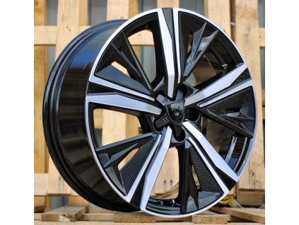 Alu kola Racing Line Y1187, 18x7.5 4x108 ET32, černá + leštění