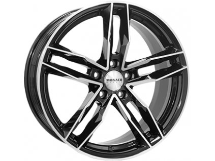 Alu kola MONACO WHEELS RR8M, 17x7.5 5x100 ET35, černá lesklá + leštění (zátěžová)