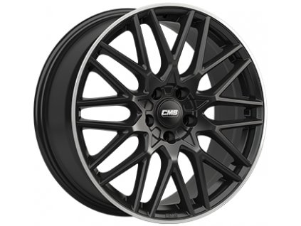 Alu kola CMS C25, 18x7.5 5x114.3 ET47, černá lesklá + leštěný límec (zátěžová)