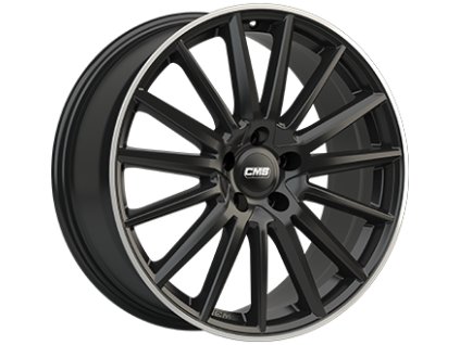 Alu kola CMS C23, 17x7.5 5x112 ET40, černá lesklá + leštěný límec