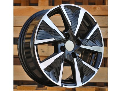 Alu kola Racing Line B5906F, 16x6.5 4x108 ET32, černá + leštění
