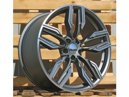Alu kola Racing Line B5181, 20x10 5x112 ET41, šedivá matná + leštění (zátěžová)