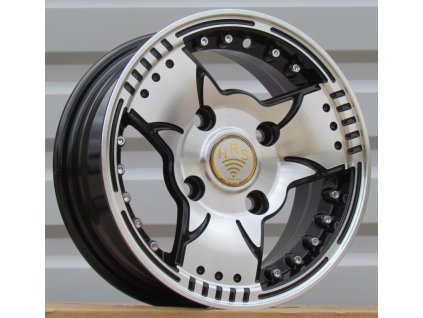 Alu kola Racing Line HE998, 12x5 4x114.3 ET-20, černá + leštění