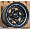 Alu kola Racing Line L2156, 15x10 6x139.7 ET-44, Černá + leštěný límec