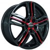 Alu kola RONAL R57, 18x7.5 4x100 ET44, černá lesklá s červenou linkou