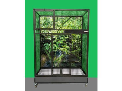 4072 voliera pol 4 cerny elox cerne pletivo otocny krmny pult