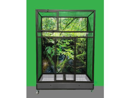 4078 voliera pol 4 cerny elox cerne pletivo zasuvna krmitka