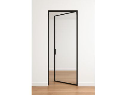 dveře s kovovým rámem a sklem