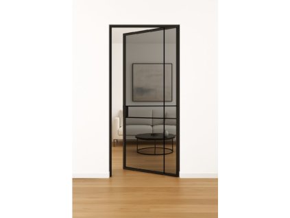 designové dveře kov a sklo