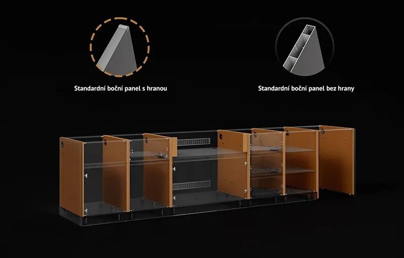 Provedení bočních panelů