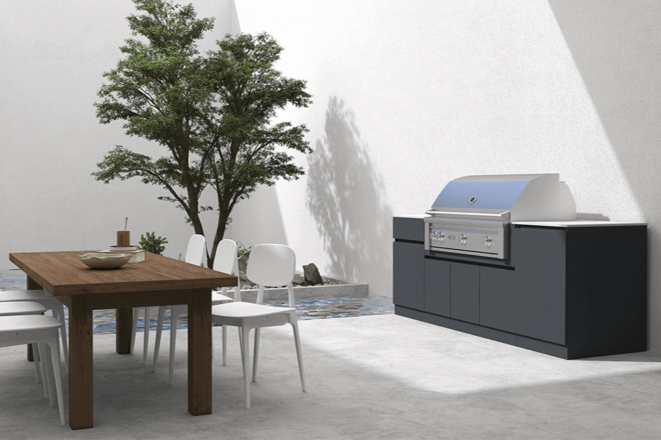 Design skříněk pro venkovní kuchyni do menšího prostoru