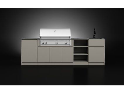 Light Brown Color Modern Outdoor Kitchen