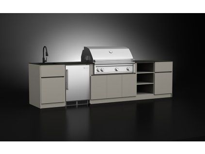 5 Unit Extruded Aluminium Outdoor Kitchen Cabinets For 42 Grill