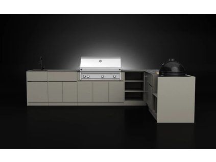 L Shape Full Aluminium Outdoor Kitchen Cabinet