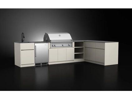L Shape Powder Coated Extruded Aluminium Outdoor Kitchen Cabinet