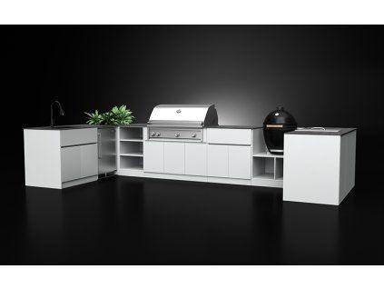 U Shaped Extruded Aluminium Outdoor Kitchen Cabinet Modules For Backyard