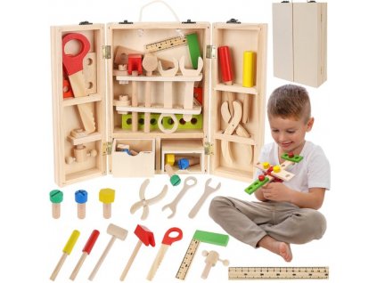 Sada dřevěného nářadí v kufříku