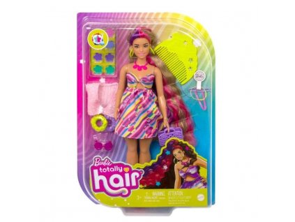 Barbie Totally Hair blond/růžové vlasy - MATTEL