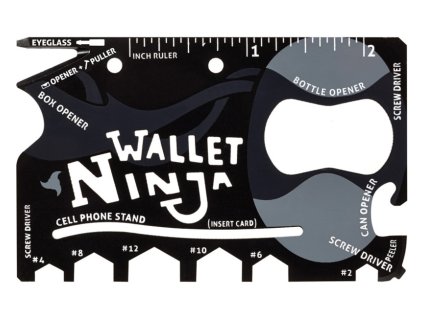 Ocelová multifunkční karta - Wallet Ninja 18v1