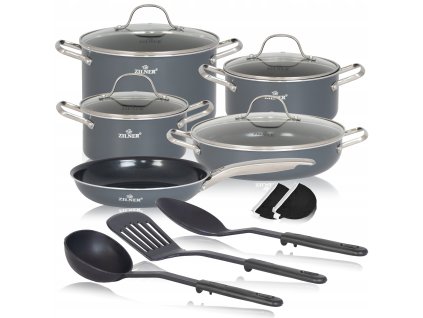 NOWOCZESNY ZESTAW GARNKOW ZILNER KOMPLET GARNKI PATELNIE 14 ELEMENTY