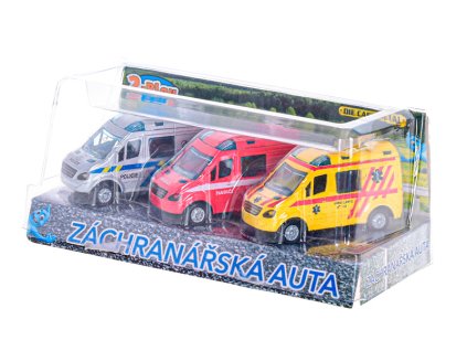 2-Play Traffic sada aut záchranných složek CZ 8cm kov na zpětný chod 3ks v krabičce