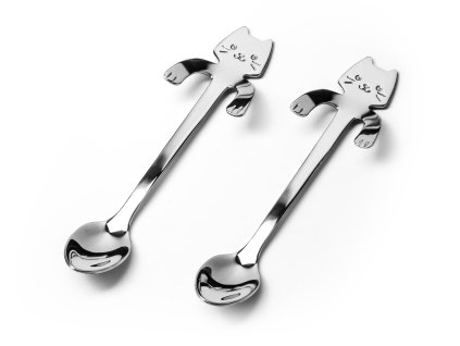 eng po Cat tea spoons 2 pcs SILVER 2143 20