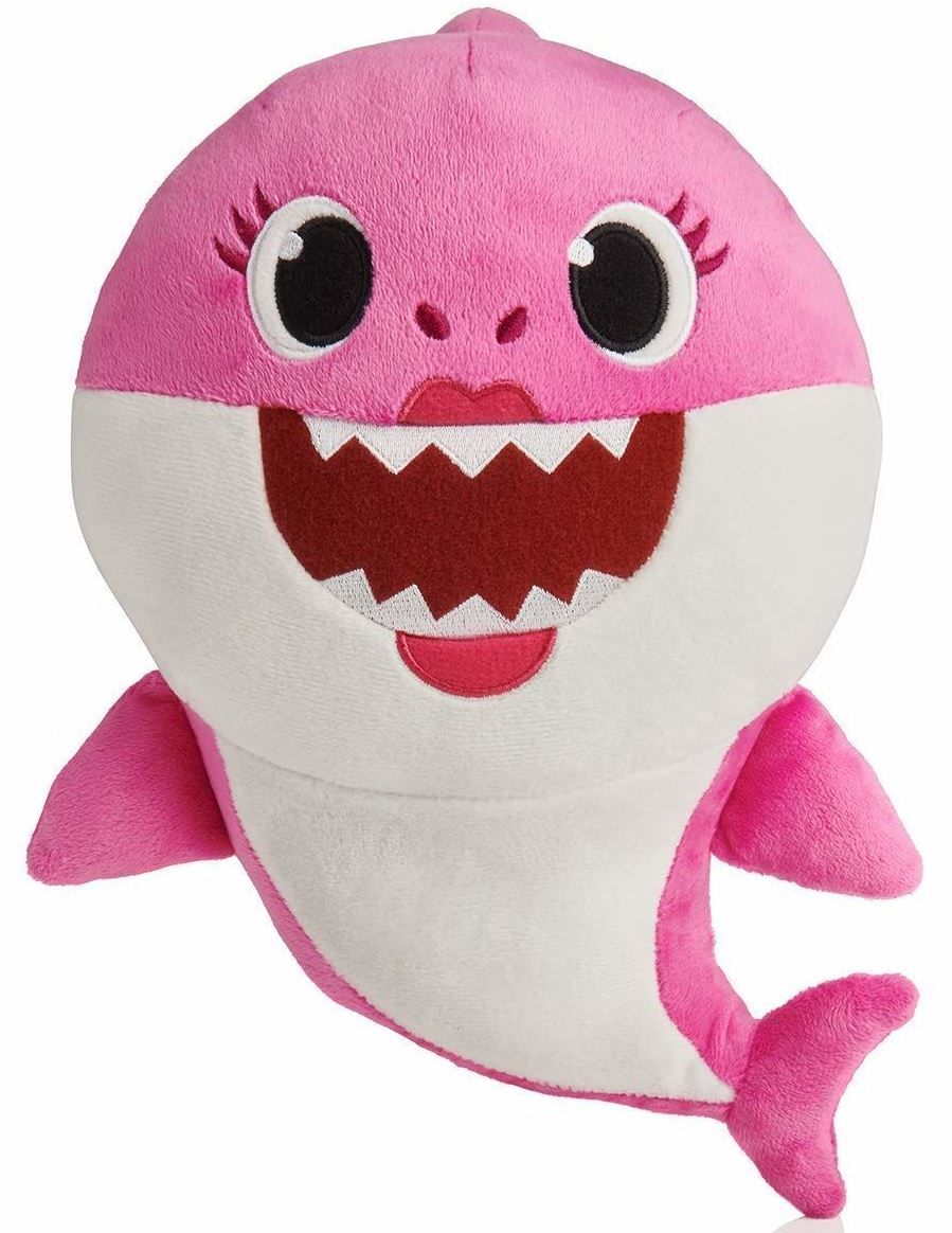 Baby Shark plyšový na baterie se zvukem- růžový