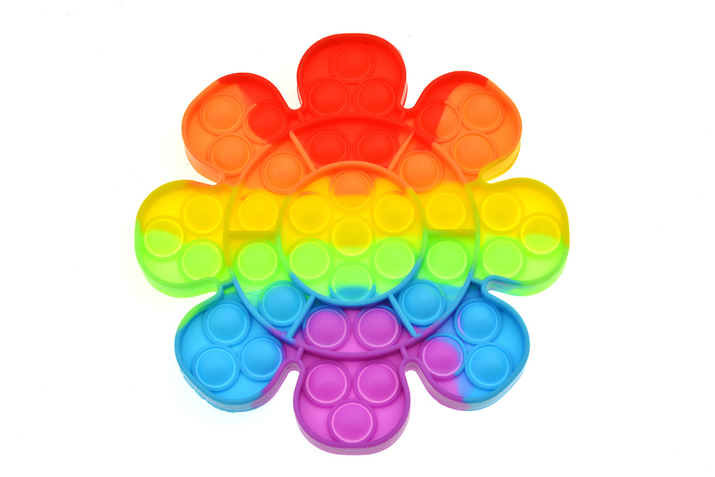Pop It Rainbow antistresová hračka Květina