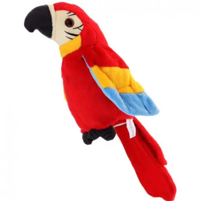 Interaktivní mluvící papoušek - červený