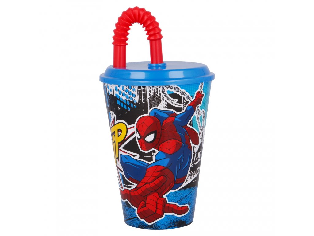 Kelímek s brčkem 430 ml - Spiderman