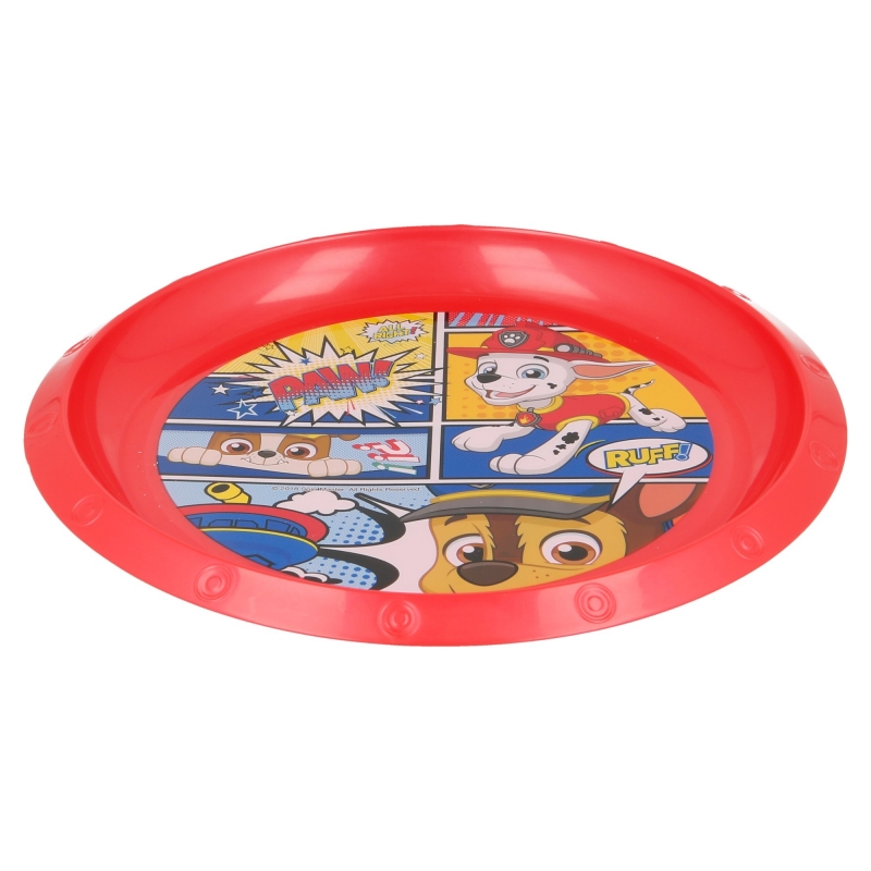 Plastový talíř Tlapková patrola - komix červený 22cm