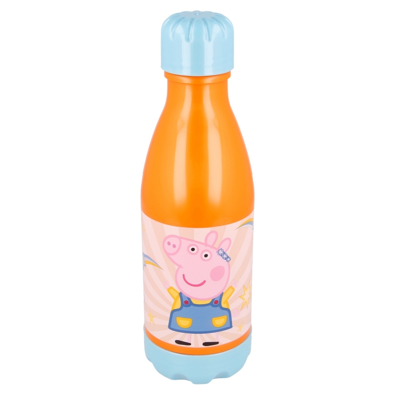 Stor - Dětská plastová láhev na pití Prasátko Pepa 560 ml - oranžová