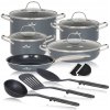 NOWOCZESNY ZESTAW GARNKOW ZILNER KOMPLET GARNKI PATELNIE 14 ELEMENTY