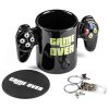 eng po Gamer set GAME OVER mug coaster and keychains 3730 1
