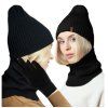 Dámský zimní set čepice, šála, rukavice černá