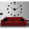 Designové 3D nalepovací hodiny 130 cm černé