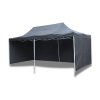 3 Wall Gazebo 3x6m Black