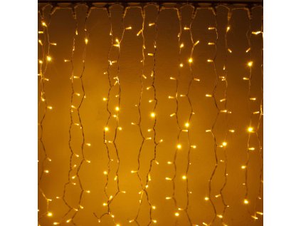 LED svetelný záves 1 x 1,5m, teplá biela