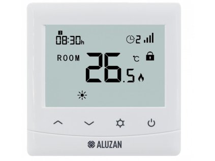 5x Aluzan EB-160 (SVĚTLÝ DISPLEJ) WiFi, programovatelný termostat pro ovládání kotlů i elektrického vytápění do 16A