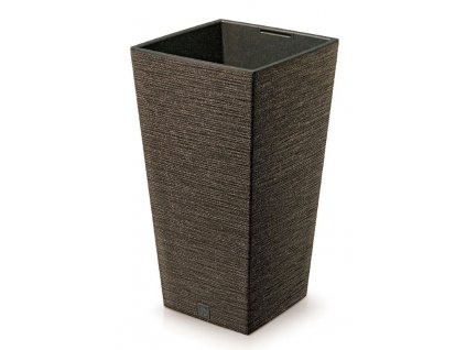 PROSPERPLAST Květináč FURU SQUARE ECO WOOD 26,5cm kávový