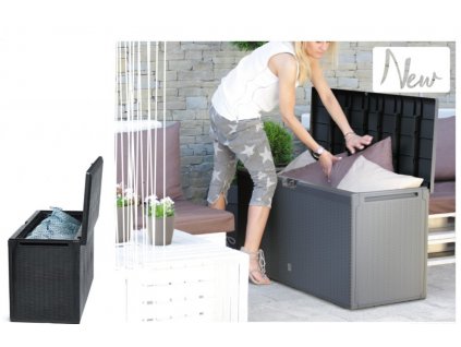 Zahradní box BOXE RATO antracit 119cm - 310L