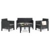 PENELOPE 4 SEATER zahradní plastový set - grafit