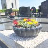 Hřbitovní květináč MARGARETA S - šedá / průměr 370 x 150 mm