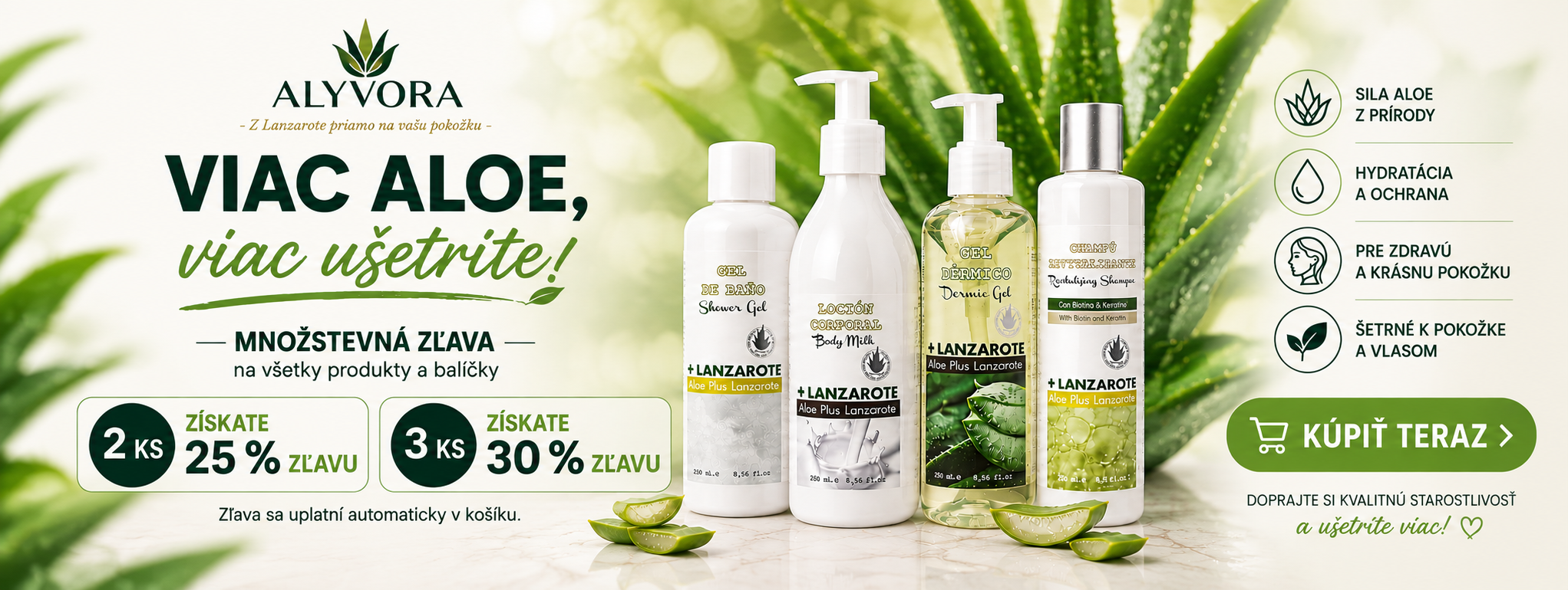 Akcia – 25 % zľava pri kúpe 2 ks, 30 % zľava pri kúpe 3 ks
