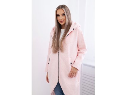 pol po Bluza ocieplana dluga pudrowy roz melanz 25252 1