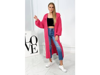 pol po Sweter z dodatkiem moheru w stojke fuksja 25442 1